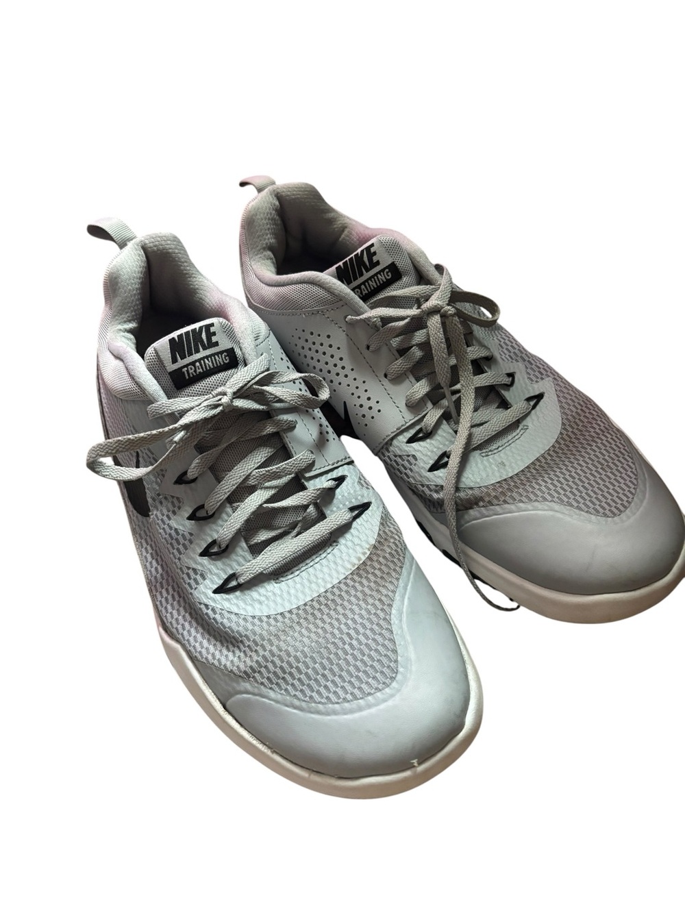 Nike Men’s Light Gray and White Training Sneakers
